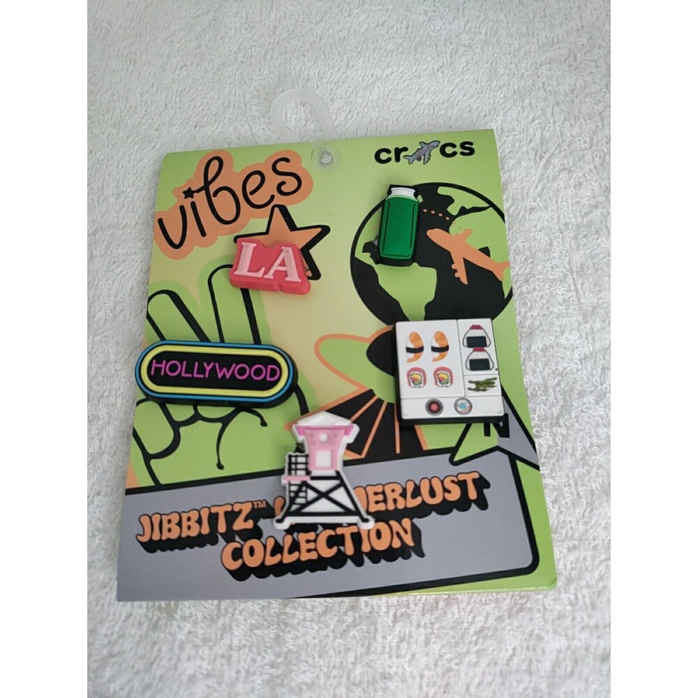 Crocs New Wanderlust Collection Los Angeles LA Hollywood Jibbitz Charms 5 Pack - Picture 2 of 2